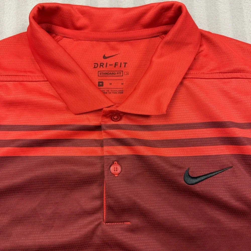 Nike Golf Polo Shirt Standard Fit Dri-Fit Red Men's Size Medium